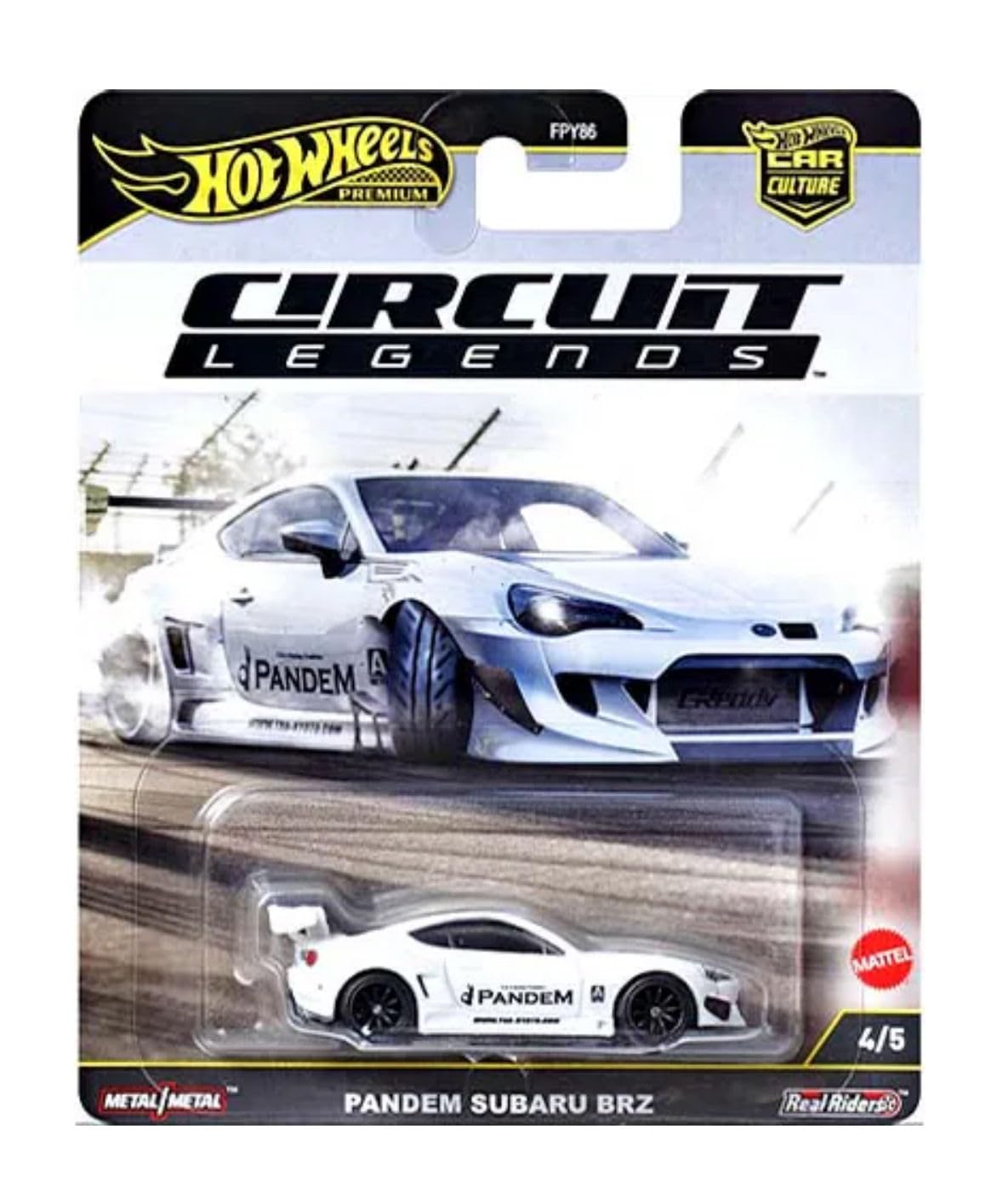 Hot Wheels Circuit Legends 1:64 Die-Cast Racing Set – 5-Car Pack: Porsche, Ferrari, Ford & Subaru Icons