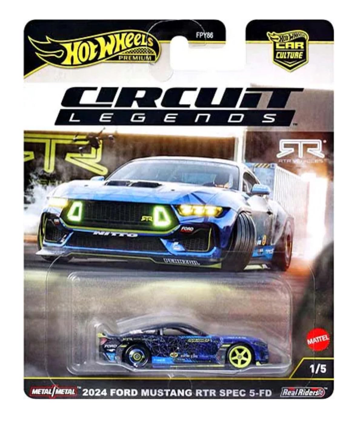 Hot Wheels Circuit Legends 1:64 Die-Cast Racing Set – 5-Car Pack: Porsche, Ferrari, Ford & Subaru Icons