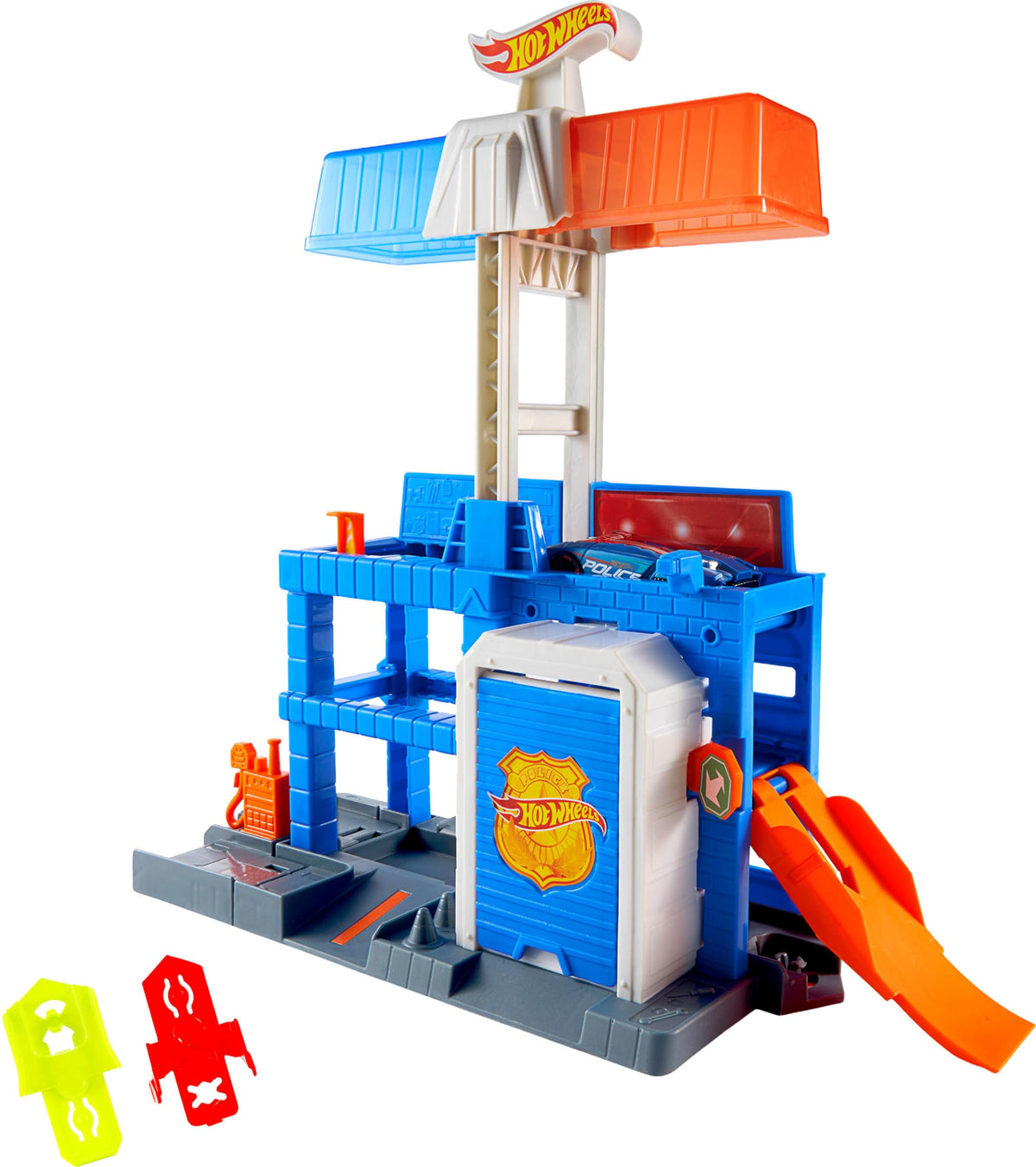 Hot Wheels City Downtown Police Tower Playset – 3-Level Track & 1:64 Die-Cast Police Vehicle