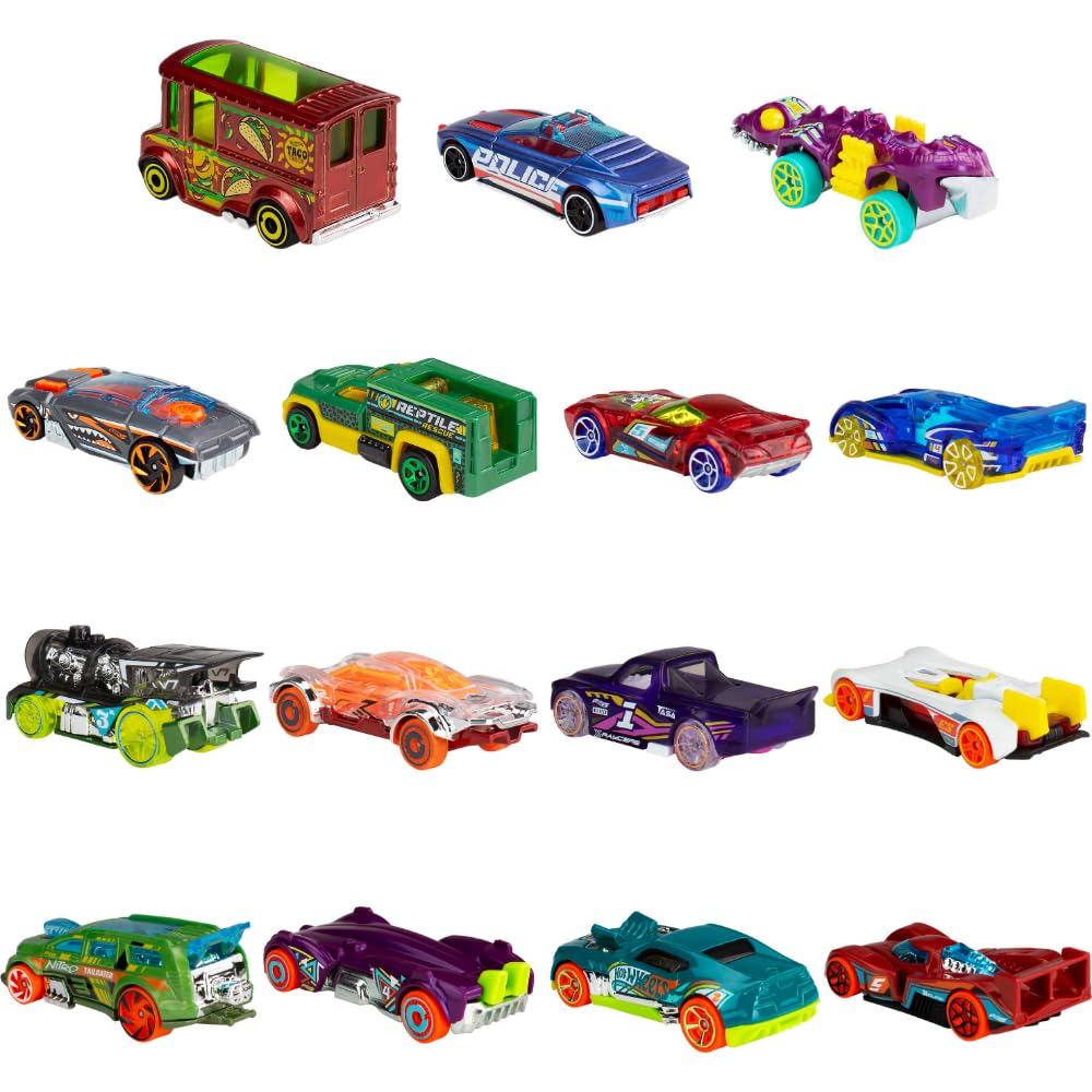 Hot Wheels 15-Car Bundle (1:64) – HW City, X-Raycers & Track Pack