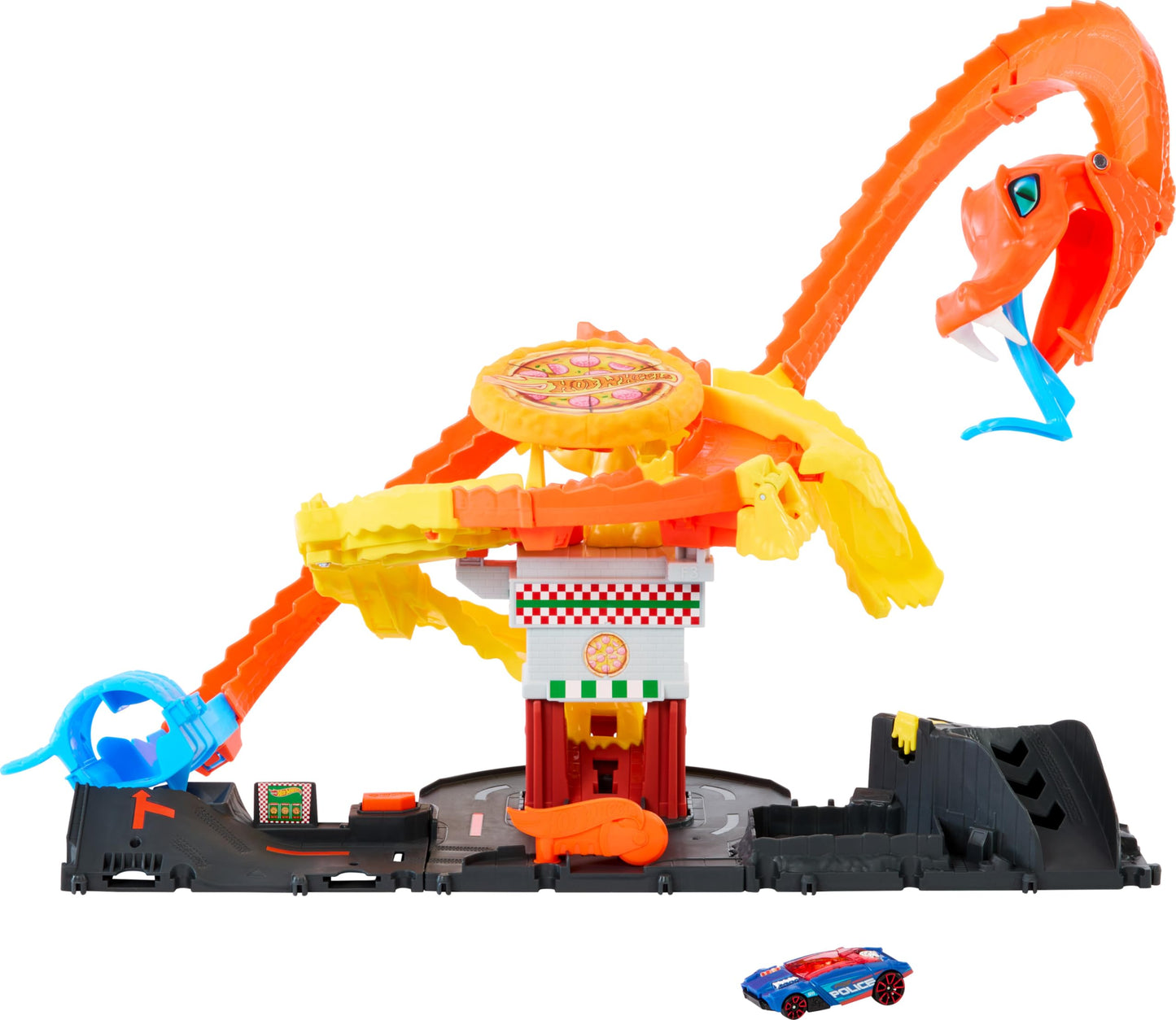 Hot Wheels City Pizza Slam Cobra Attack Playset – 1:64 Scale Vehicle