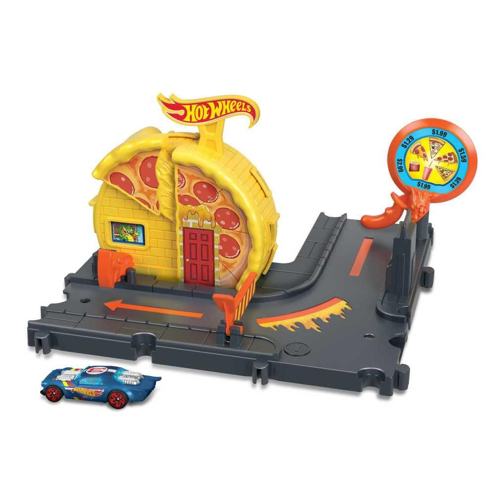 Hot Wheels City Speedy Pizza Pick-Up – City Explorer Playset with Car