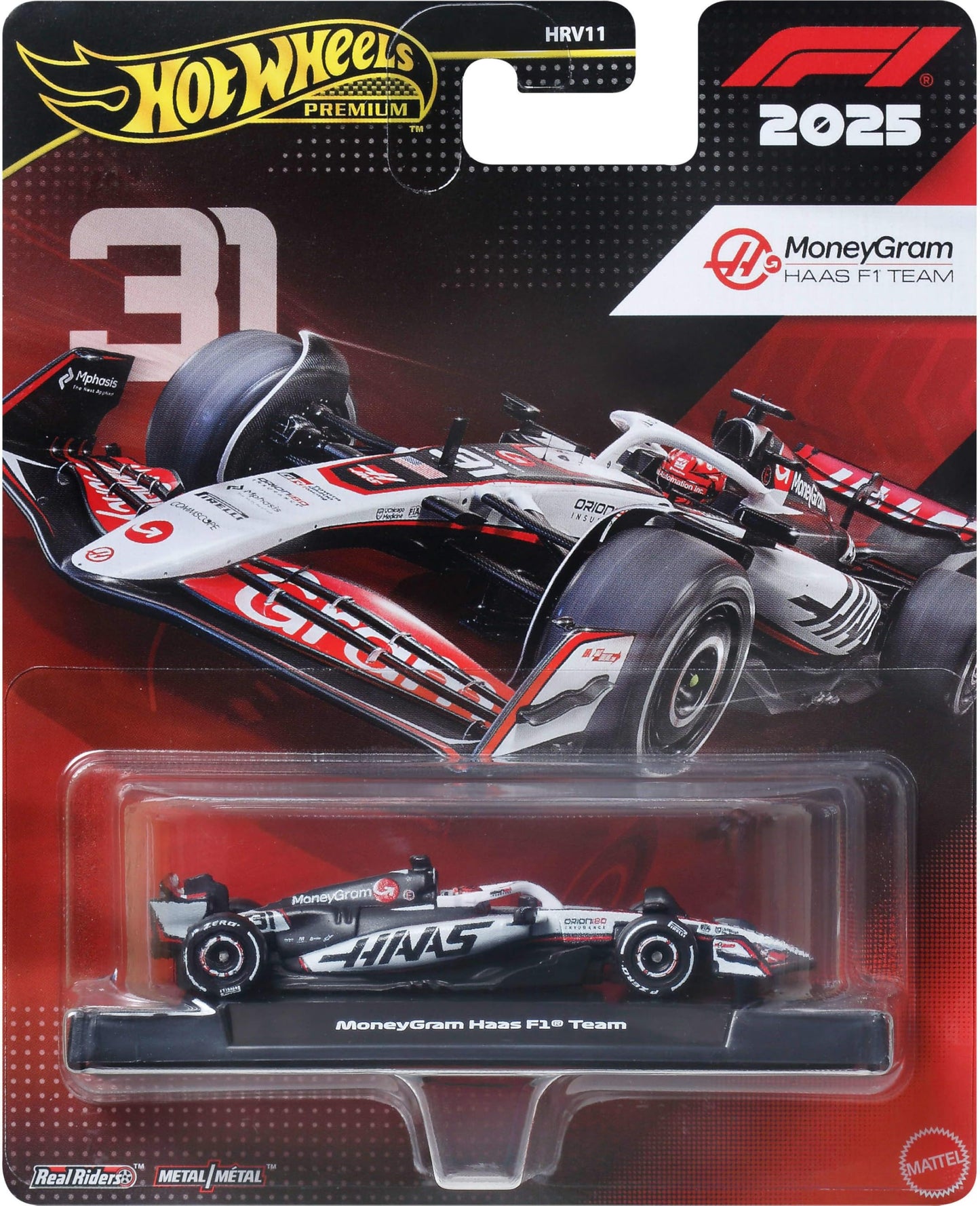 Hot Wheels 1:64 Premium Formula 1 Die-Cast Car – Metal Body & Real Riders Tires