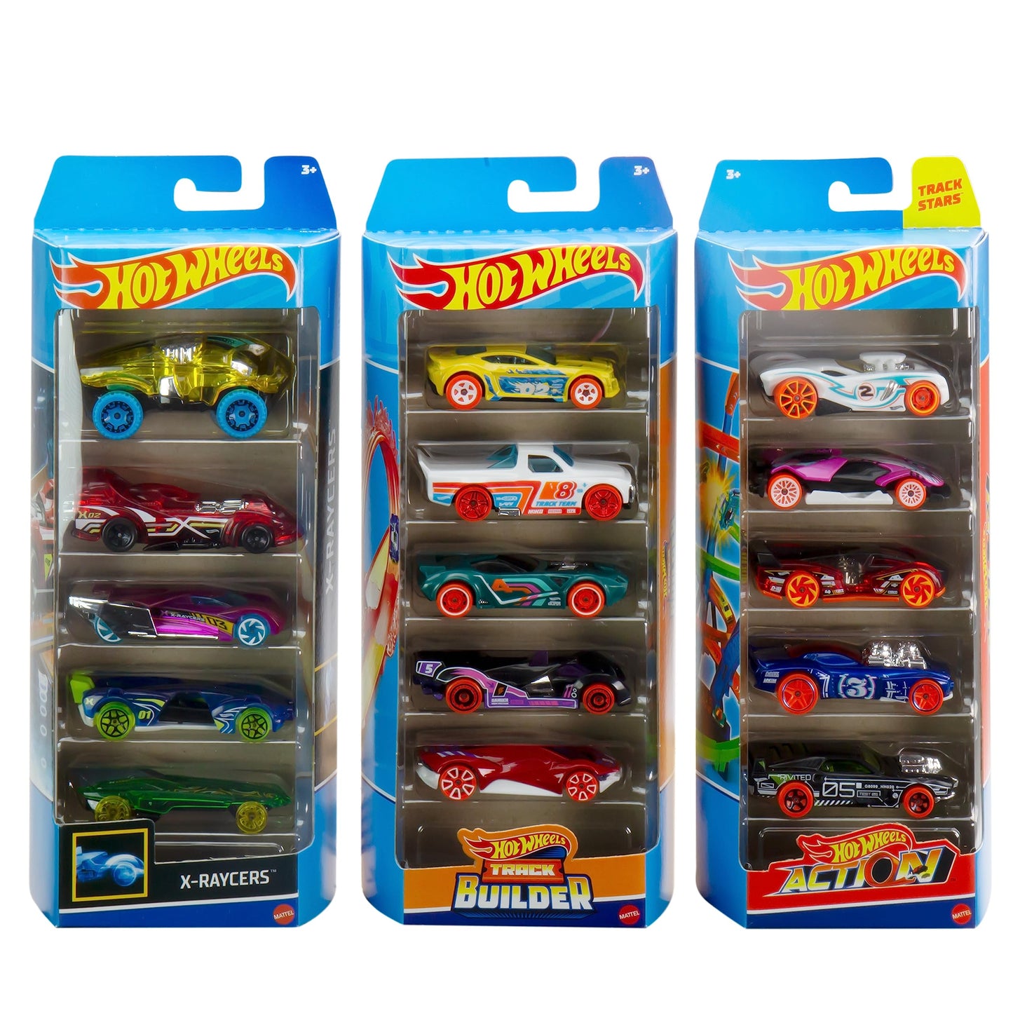 Hot Wheels Track Bundle: 15 Cars in 3 Track-Themed Packs | 1:64 Scale