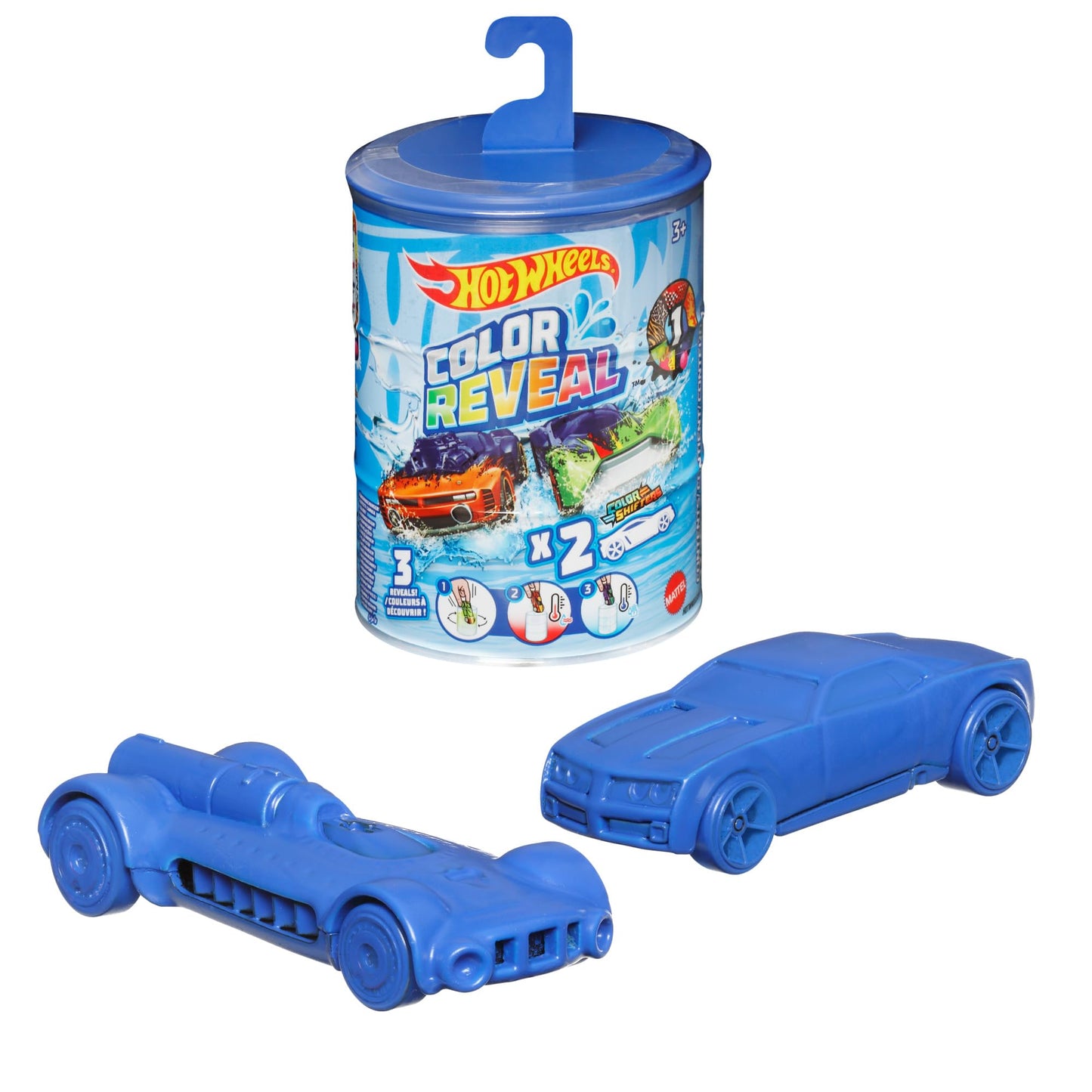 Hot Wheels Color Reveal 2-Pack: 1:64 Scale Cars with Surprise Decos & Water-Shift Fun
