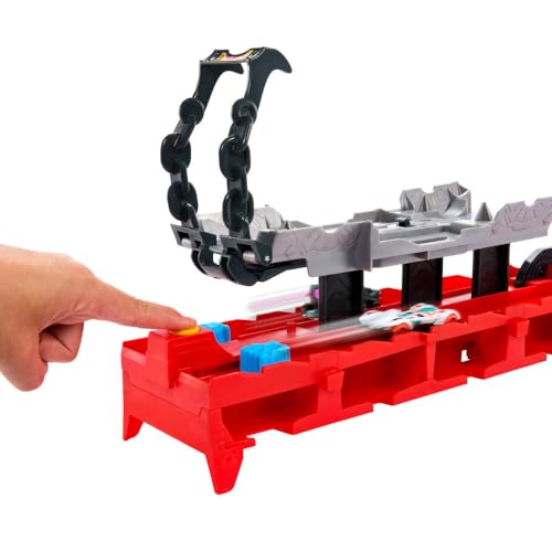 Hot Wheels Ultimate Dual Dragon Transporter Track Set – 2 Die-Cast Cars & 20+ Vehicle Storage