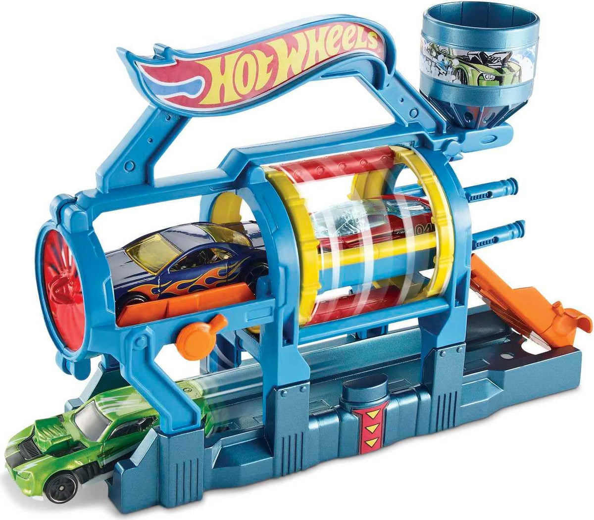Hot Wheels Turbo Jet Car Wash Playset – Fold-Out Action with Connectable Track