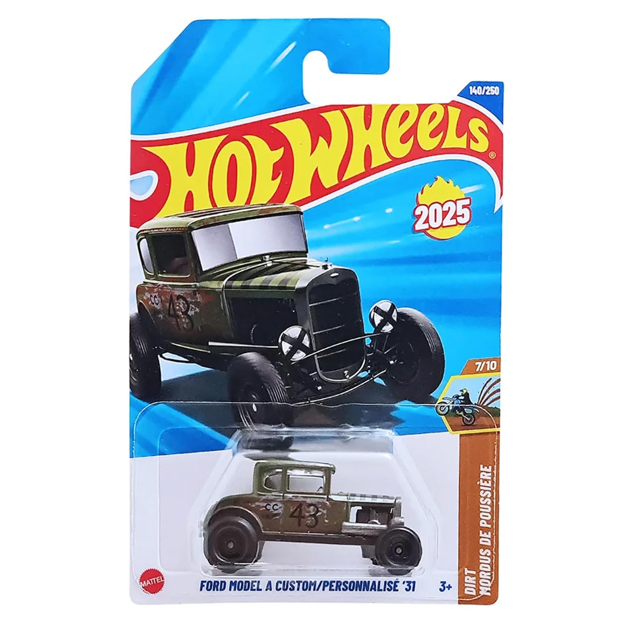Hot Wheels Ford Model A Custom ’31 HYX92 Dirt Series 7/10 – Camouflage 1:64 Carded Edition