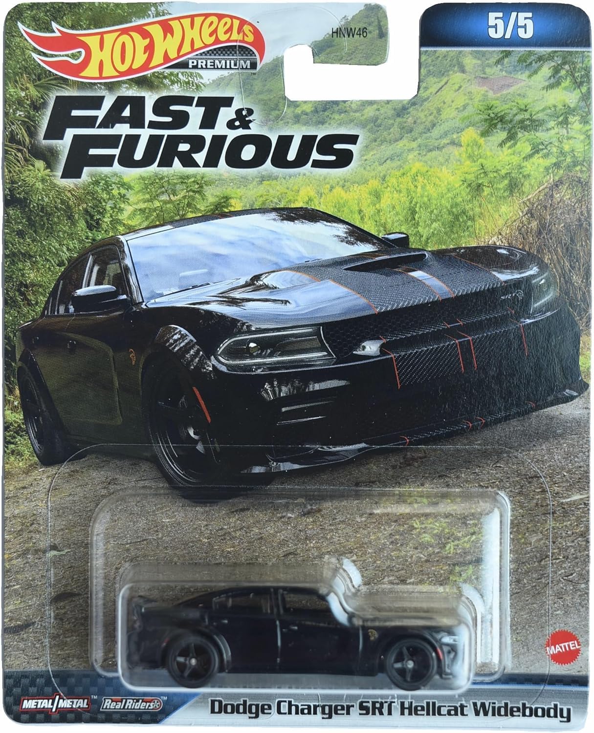Hot Wheels Dodge Charger SRT Hellcat Widebody – Fast & Furious 5/5 (Black)