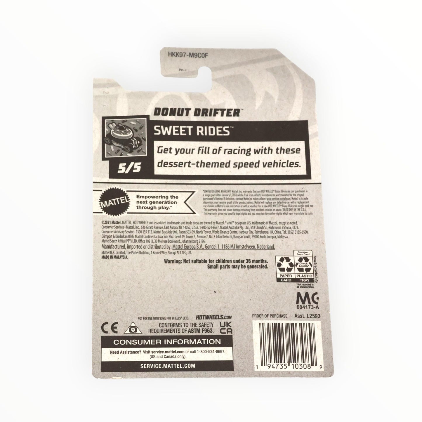 Hot Wheels Donut Drifter | Sweet Rides 5/5 - 2023 Treasure Hunt Die-Cast Car