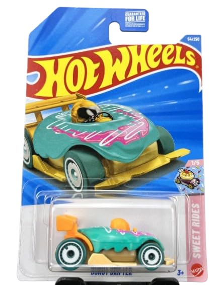 Hot Wheels Donut Drifter Teal Icing – 1:64 Diecast Toy Car | Sweet Rides 1/5, 54/250
