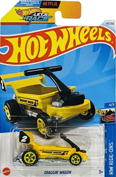 Hot Wheels Draggin' Wagon (Yellow Treasure Hunt) – 1:64 Scale HW Ride-Ons
