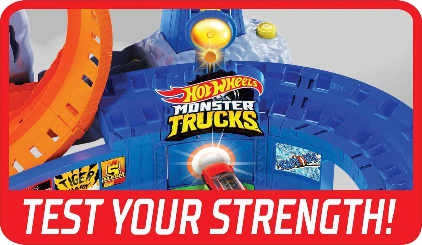 Hot Wheels Monster Trucks T-Rex Volcano Arena Playset with 1:64 Vehicles