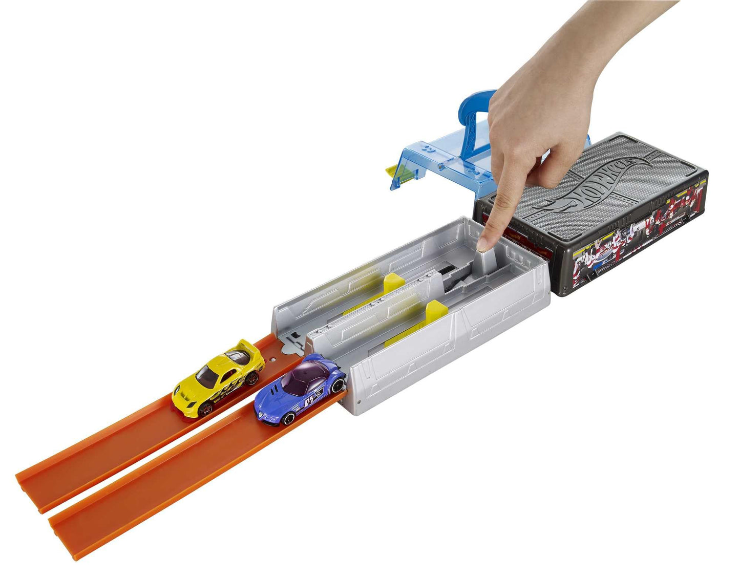 Hot Wheels Race Case Playset with Dual Launchers & 1:64 Cars
