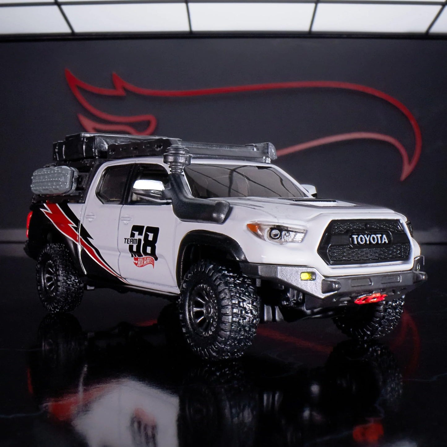 Hot Wheels Collectors Elite 64 Mod Shop '17 Toyota Tacoma – Custom Off-Road Die-Cast with 10+ Accessories