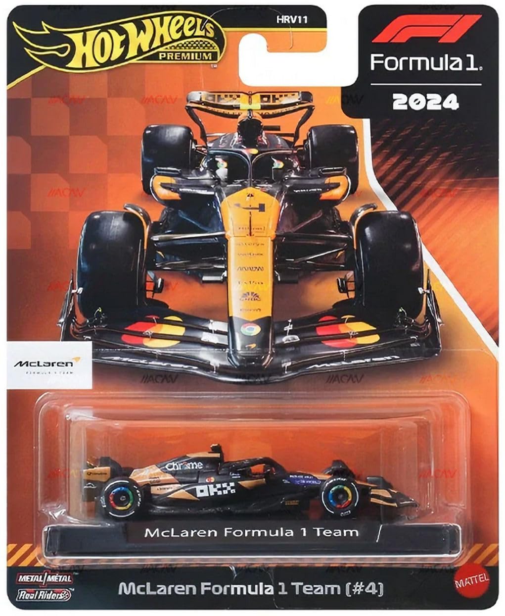 Hot Wheels Formula 1 2024 Die-Cast Cars – 6-Pack Set (McLaren, Mercedes-AMG PETRONAS, Red Bull, Visa Cash App RB)