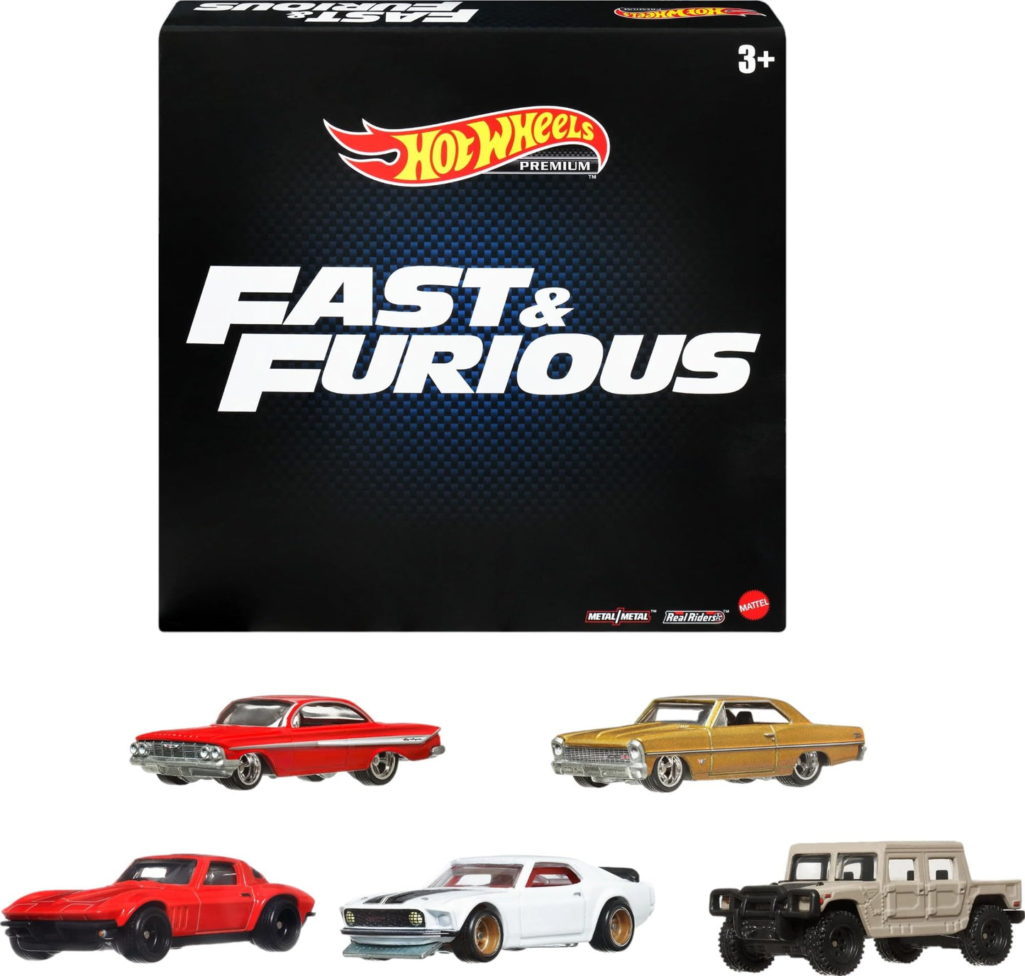 Hot Wheels Premium Fast & Furious 1:64 Scale 5-Pack Die-Cast Cars – HKF07