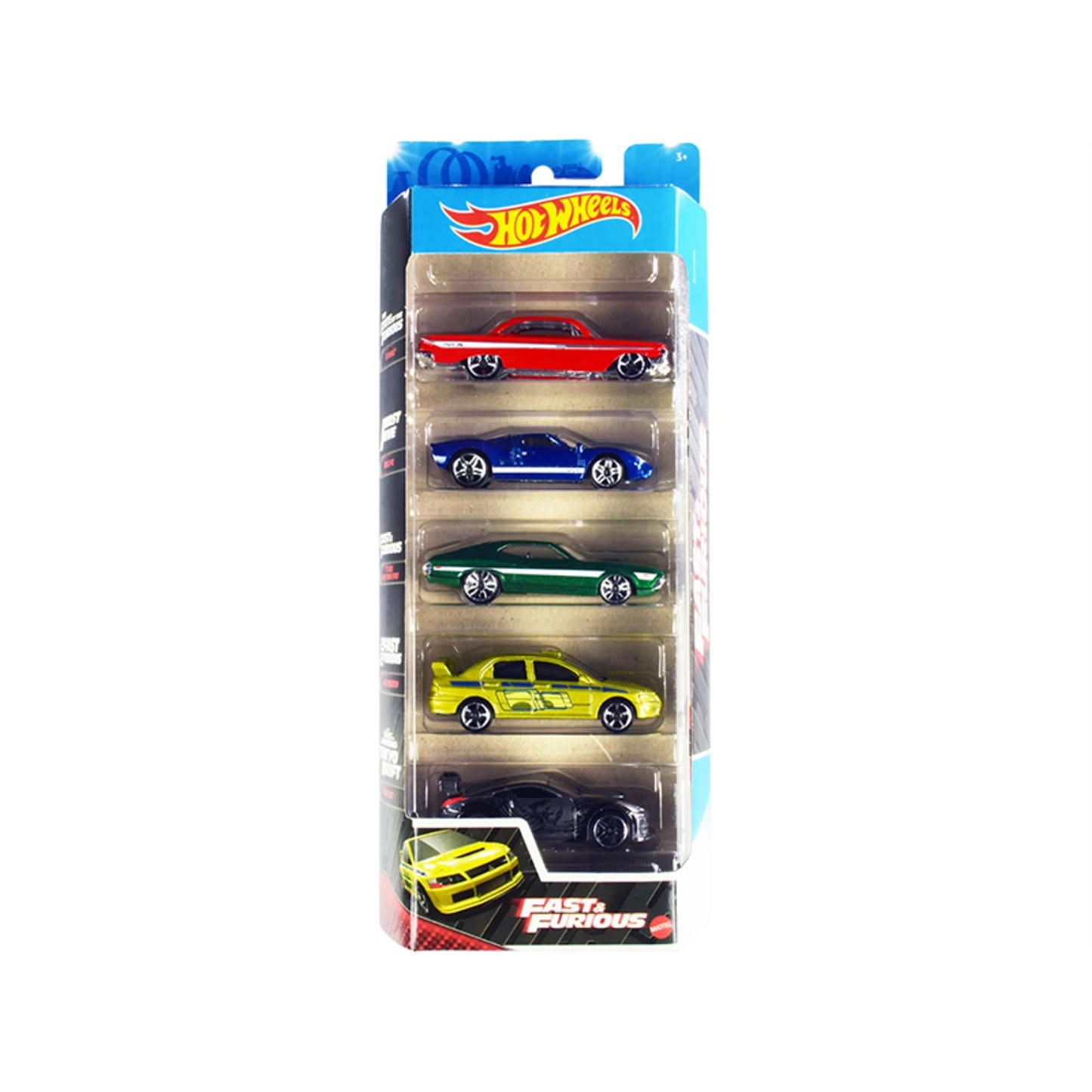 Hot Wheels Fast & Furious 5-Pack – 1:64 Scale Cars with Exclusive Decos (Styles May Vary)
