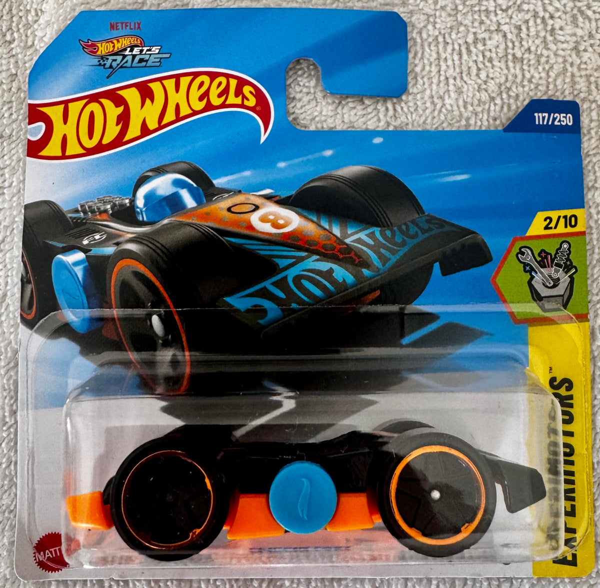Mattel Hot Wheels Flippin Fast 1:64 Die-Cast – Black & Orange | Experimotors 2/10, 117/250