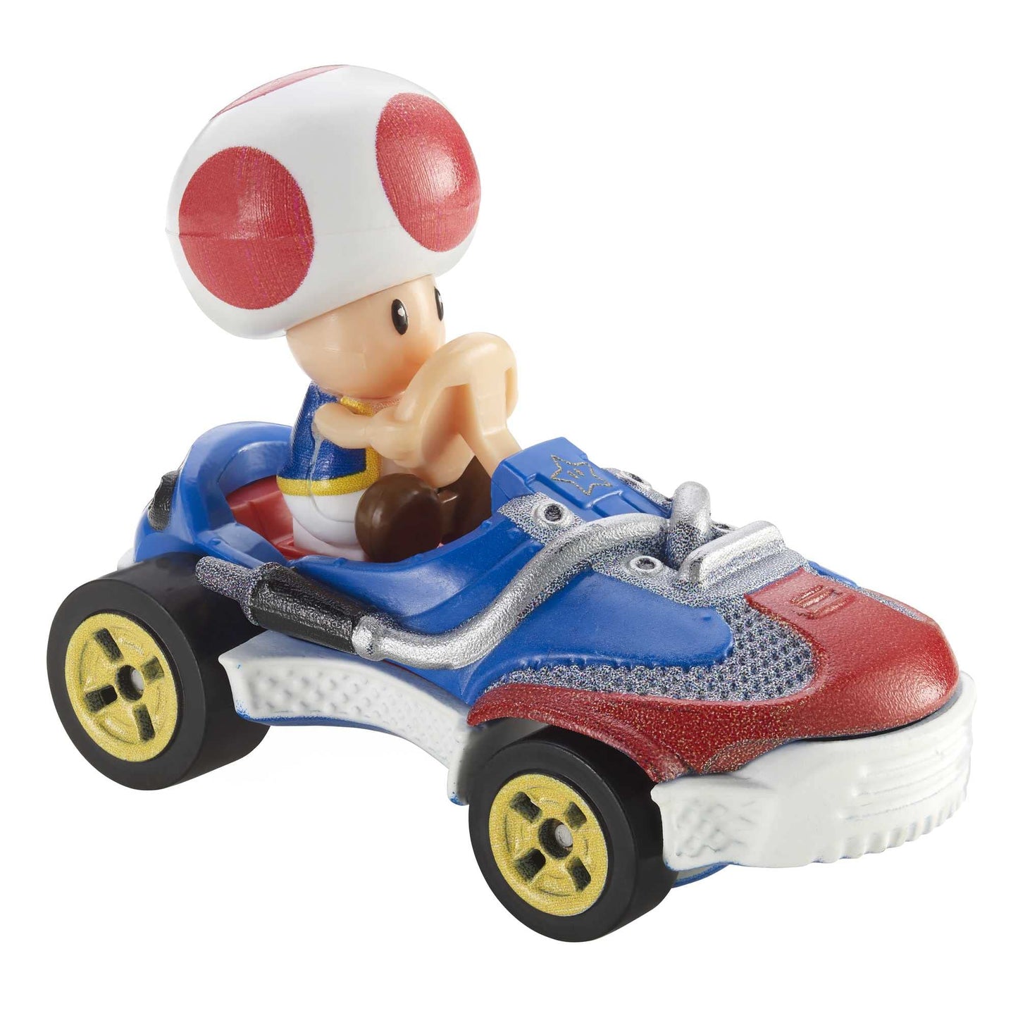 Hot Wheels GBG30 Mario Kart 1:64 Die-Cast Toad with Sneeker Vehicle – Collectible Mini Racers