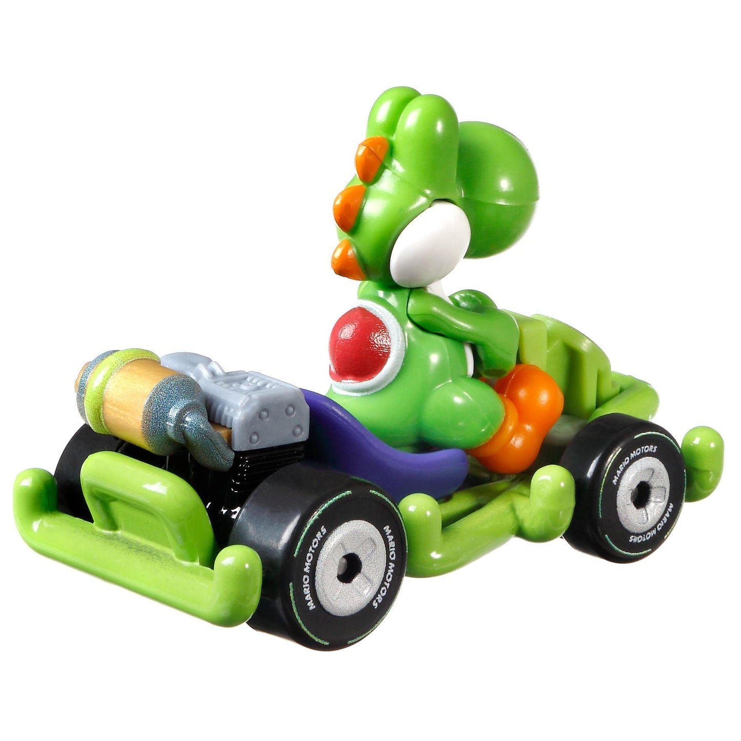 Hot Wheels GRN19 Yoshi Dinosaur Pipe-Frame Kart – 1/64 Die-Cast, Super Mario Kart (5 cm)