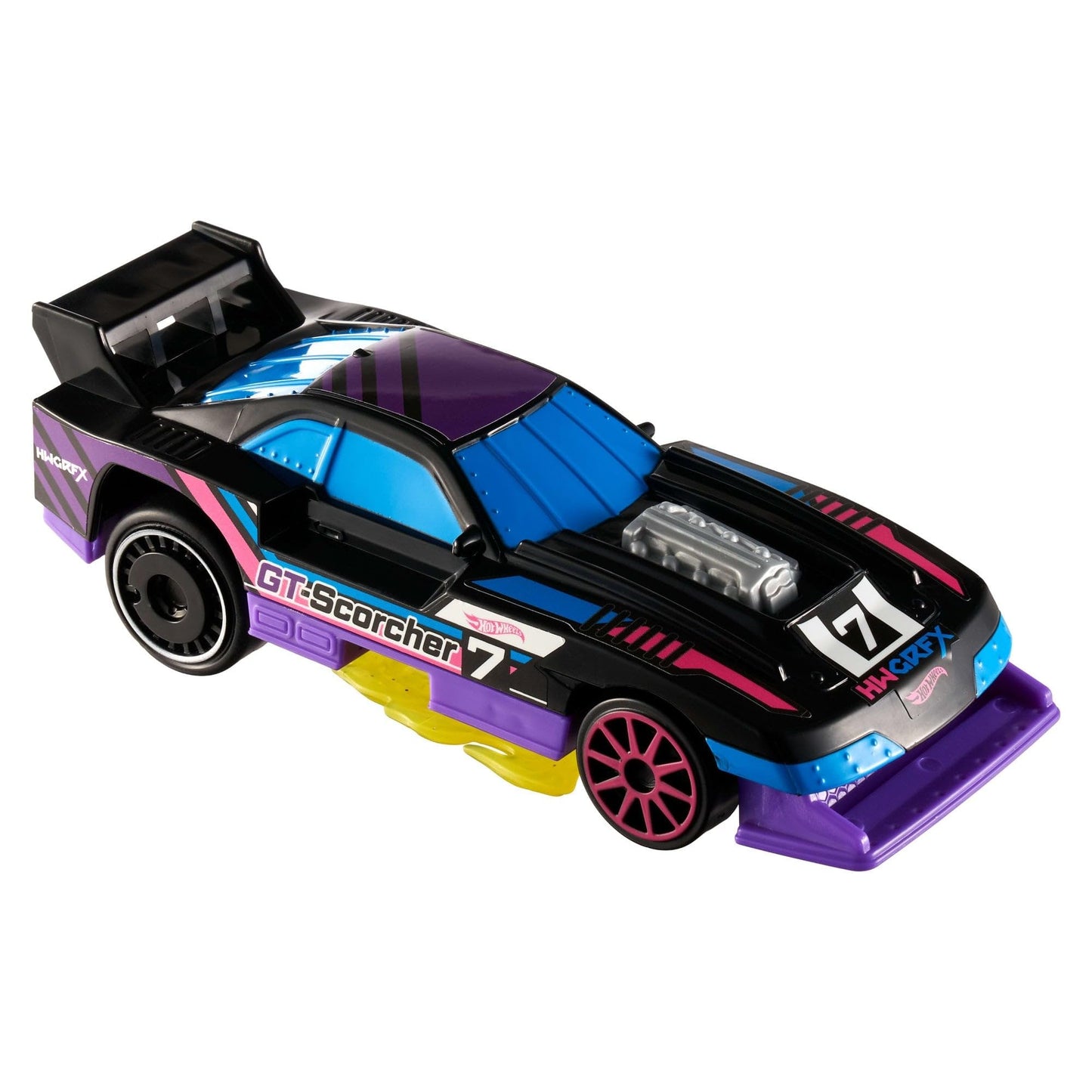 Hot Wheels GT-Scorcher – Flames Activate as it Rolls! 1:32 Scale Toy Car