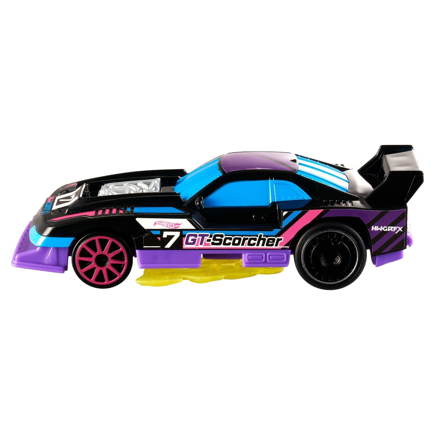 Hot Wheels GT-Scorcher – Flames Activate as it Rolls! 1:32 Scale Toy Car
