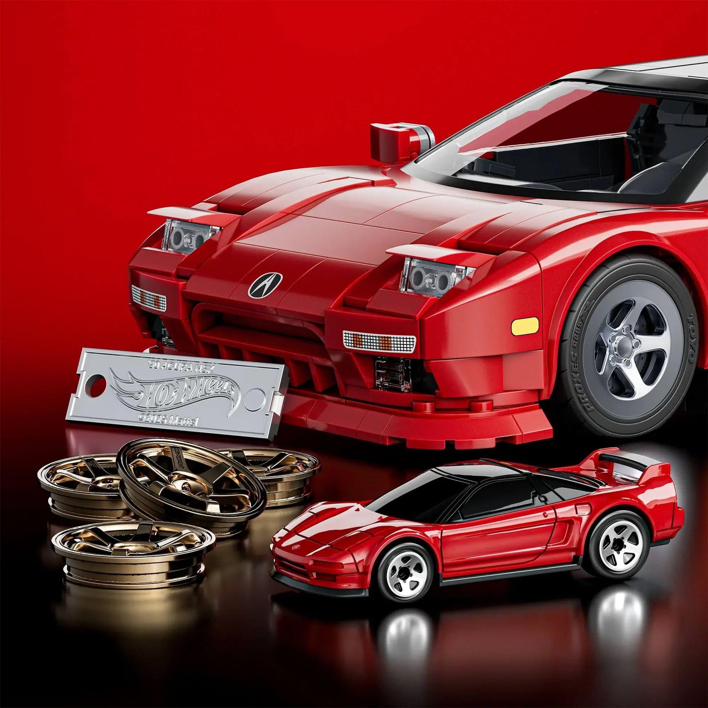 Hot Wheels 1/16 Honda Acura NSX 1990 Building Kit - 876 Pieces + 1/64 Mini Car