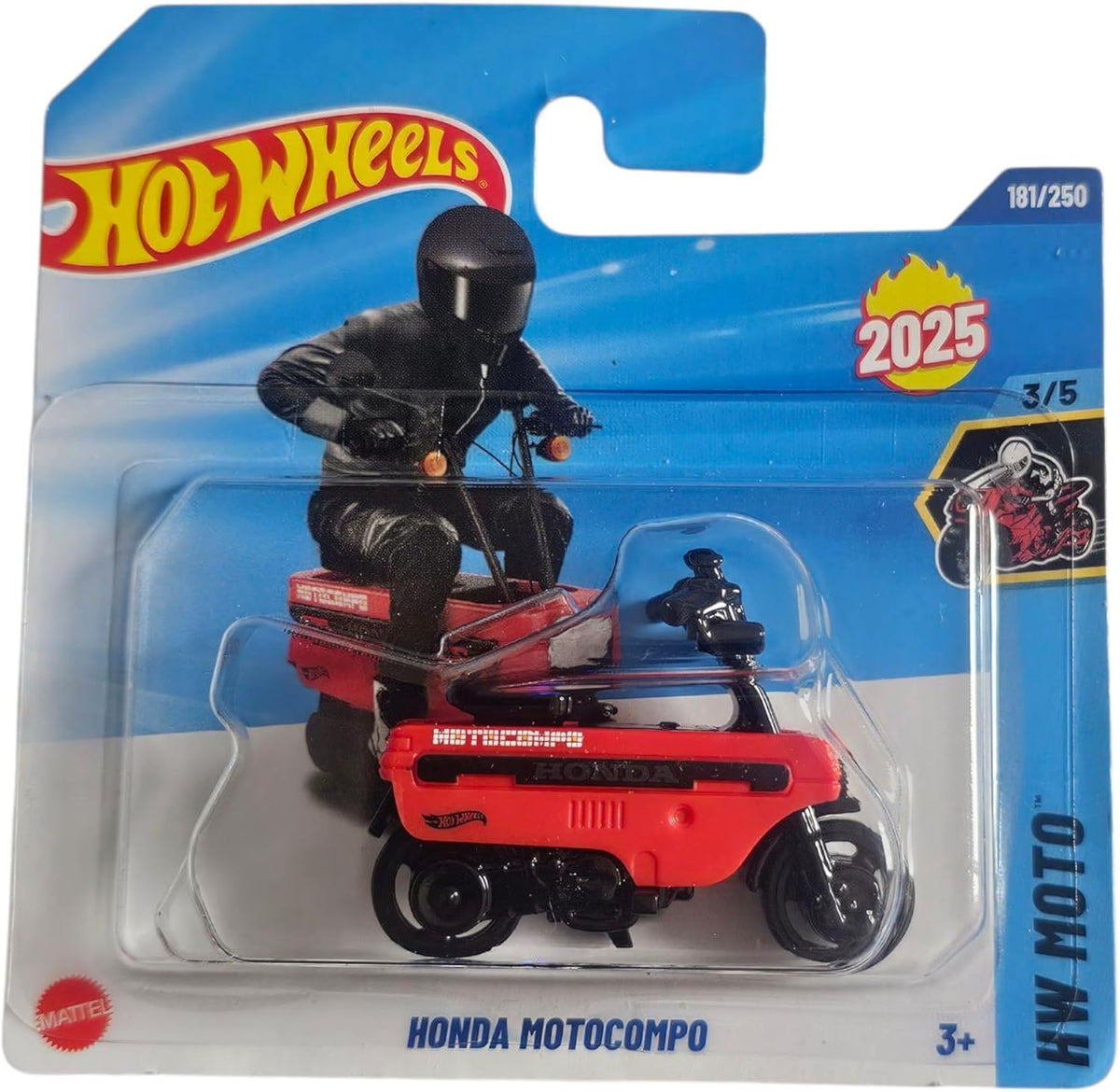 Hot Wheels Honda Motocompo HW Moto 3/5 HYW43 – 1:64 Red Short Card (Mattel 2025)