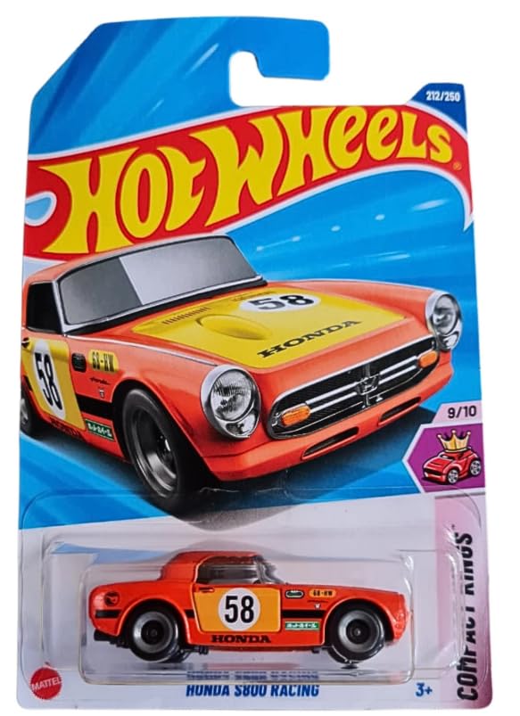 Hot Wheels Honda S800 Racing Orange Treasure Hunt 1:64 Diecast Vehicle - Compact Kings 9/10 212/250