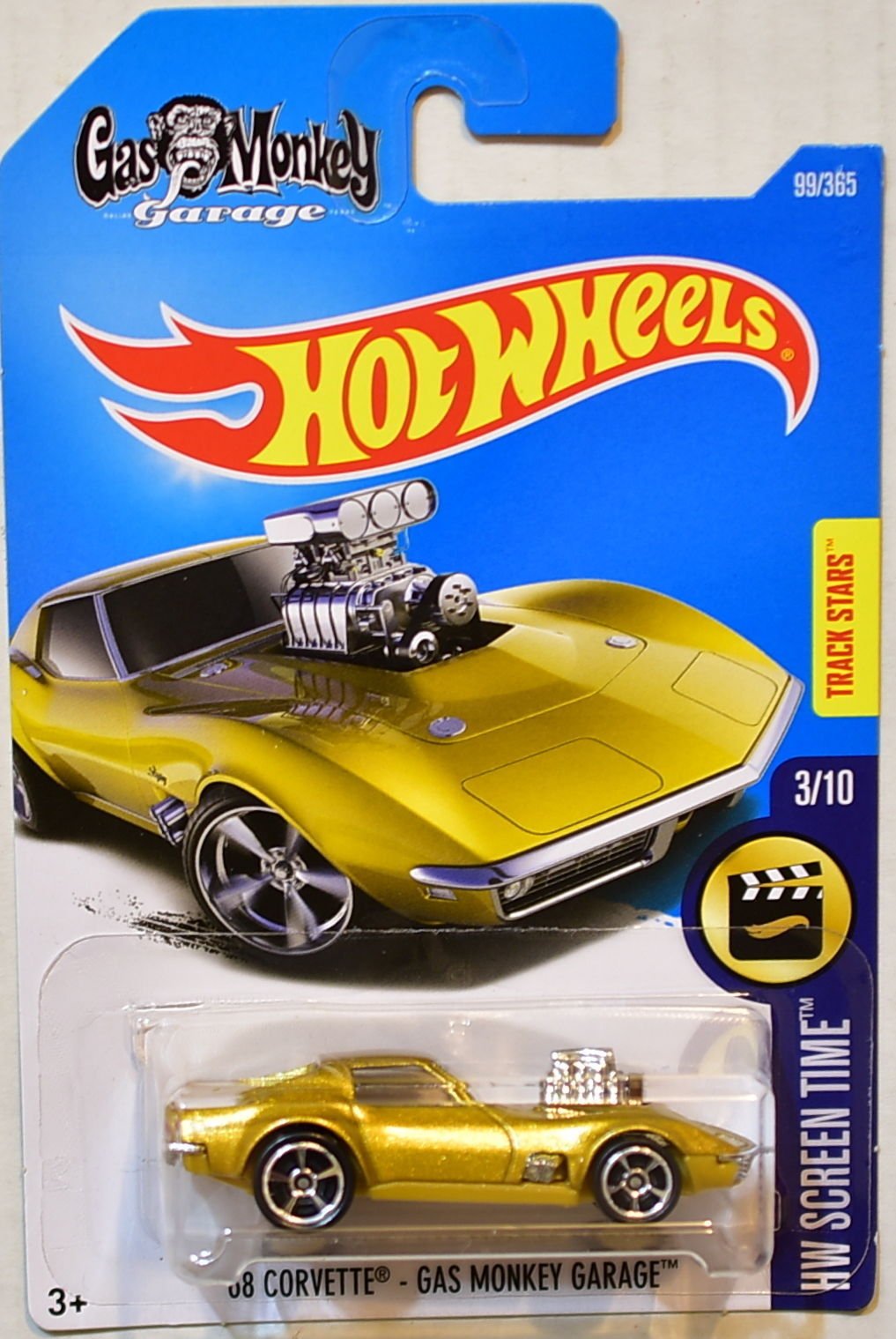 Hot Wheels 2017 HW Screen Time 68 Corvette Gas Monkey Garage – 1:64 Gold