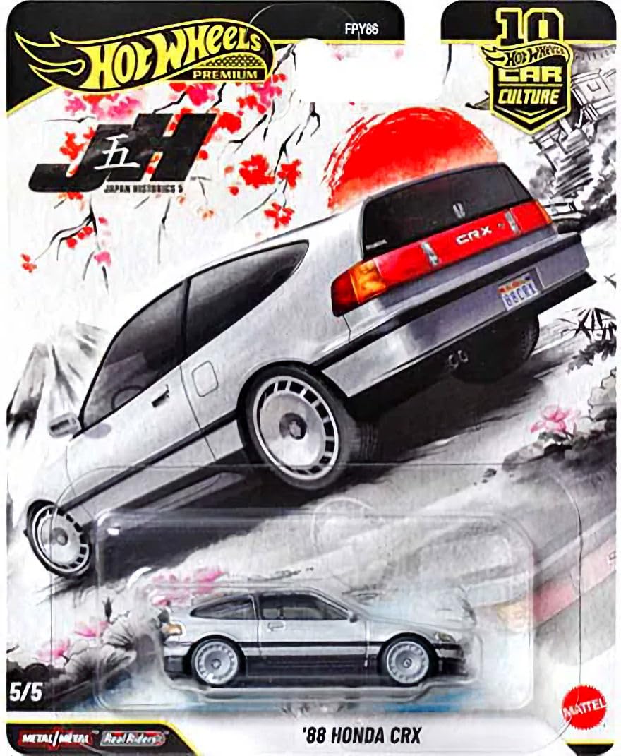 Hot Wheels Japan Historics 5 Premium Car Culture Set – 1:64 Diecast Collection (Nissan Skyline, AE86, Celica, Datsun 620, Honda CRX)