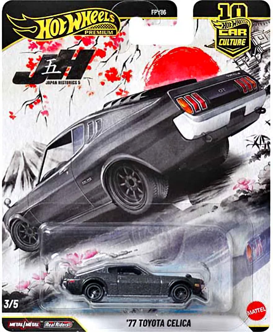 Hot Wheels Japan Historics 5 Premium Car Culture Set – 1:64 Diecast Collection (Nissan Skyline, AE86, Celica, Datsun 620, Honda CRX)