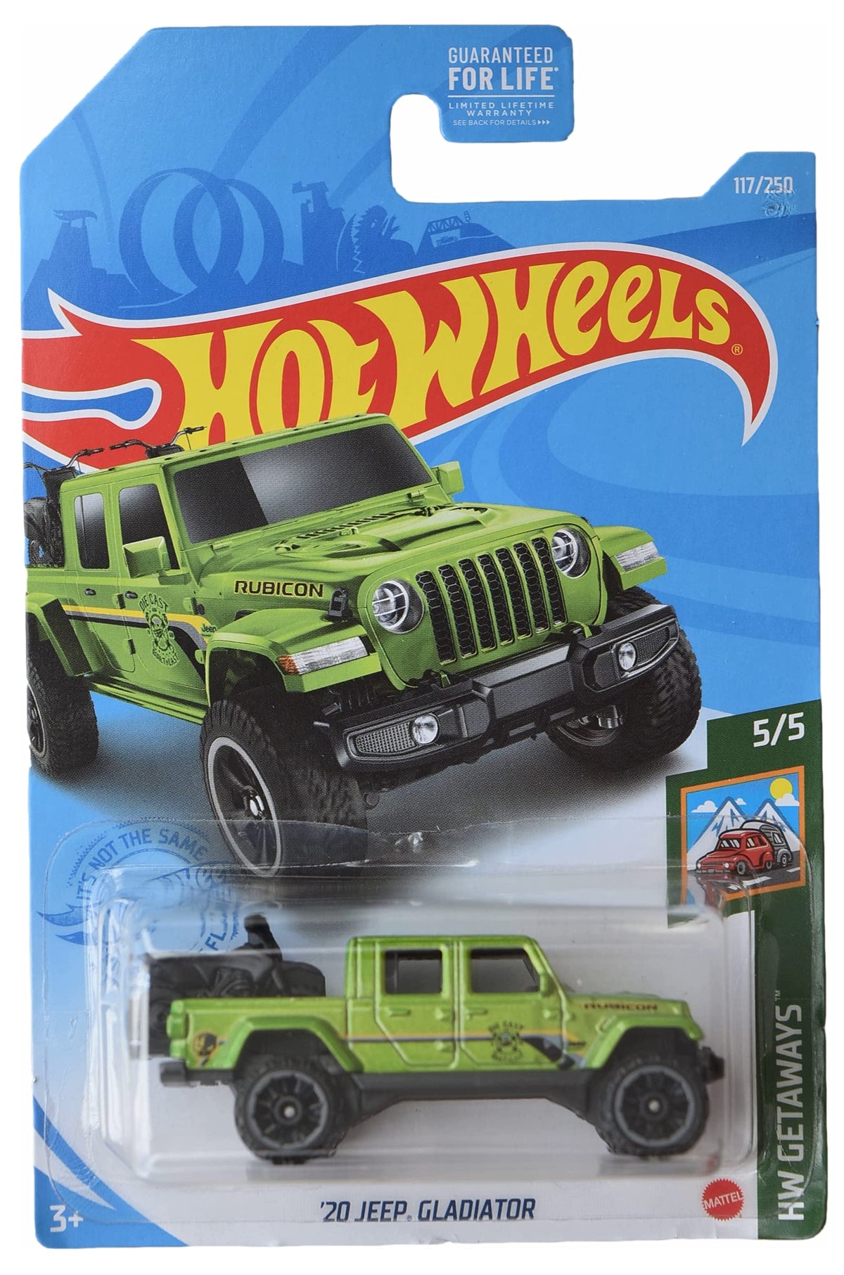 Hot Wheels 1:64 Jeep Gladiator Green – 117/250 Getaways 5/5 Die-Cast Car