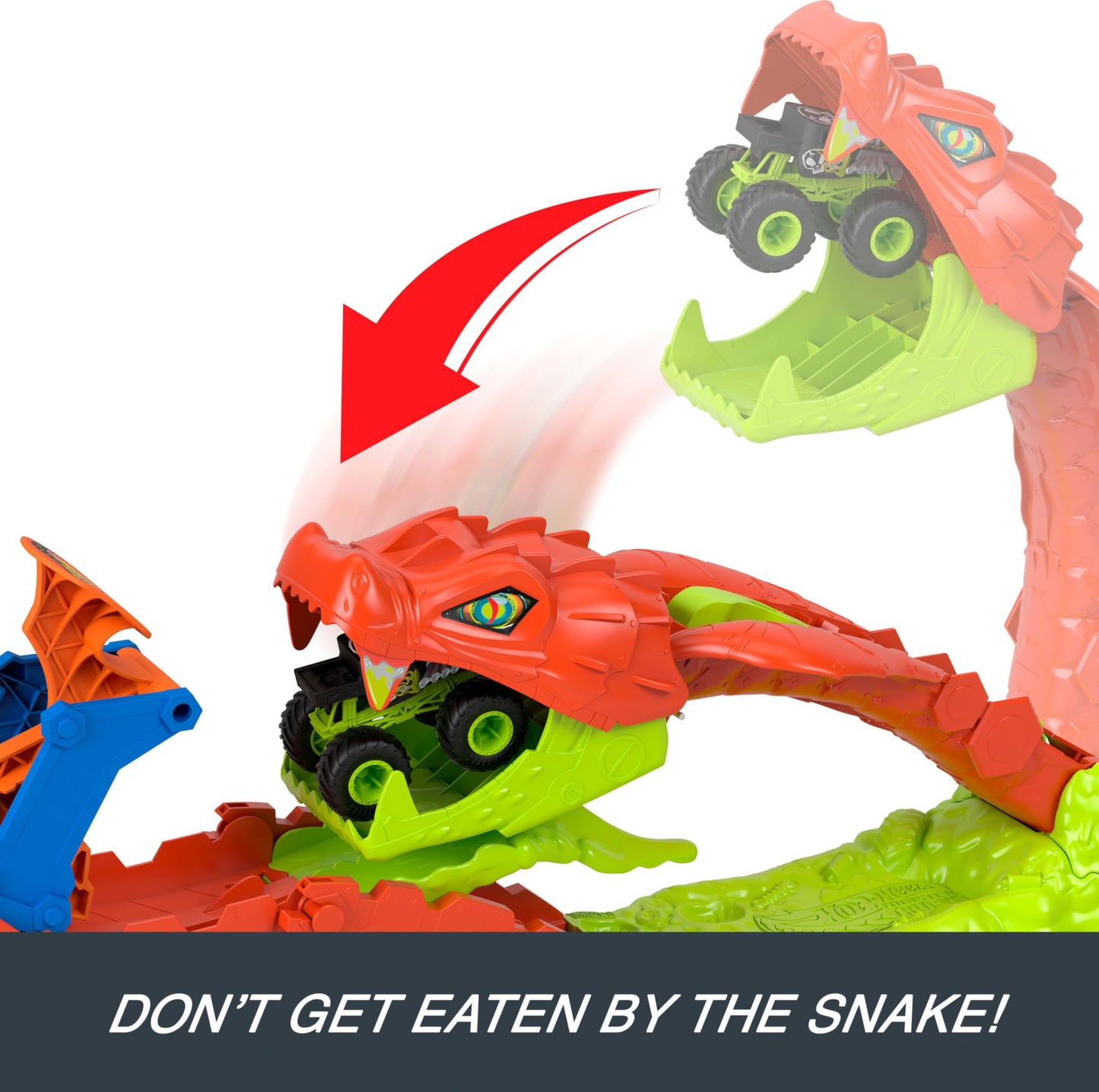 Hot Wheels Snake Slam Takedown Playset with Bone Shaker – 1:64 Vehicle Included