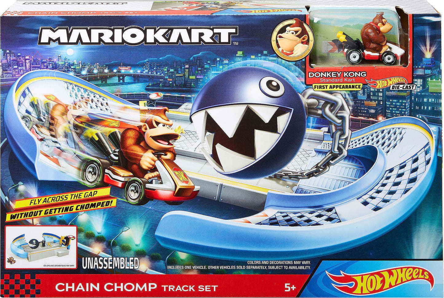 Hot Wheels Mario Kart Track Set Assortment – 4 Tracks + 1:64 Vehicles for Ages 3+