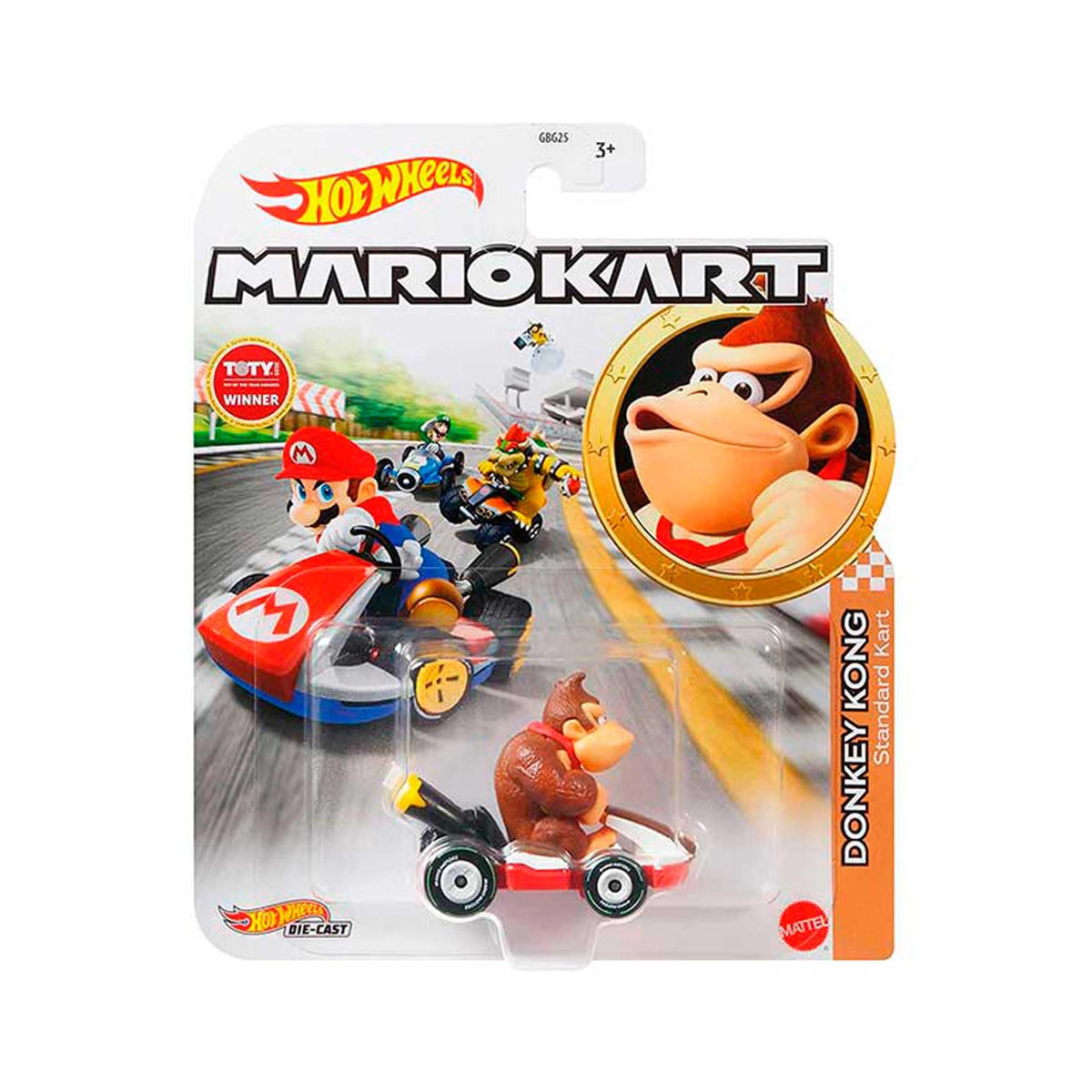 Hot Wheels Mario Kart Donkey Kong Standard Kart 1:64 – Metal Replica for Tracks