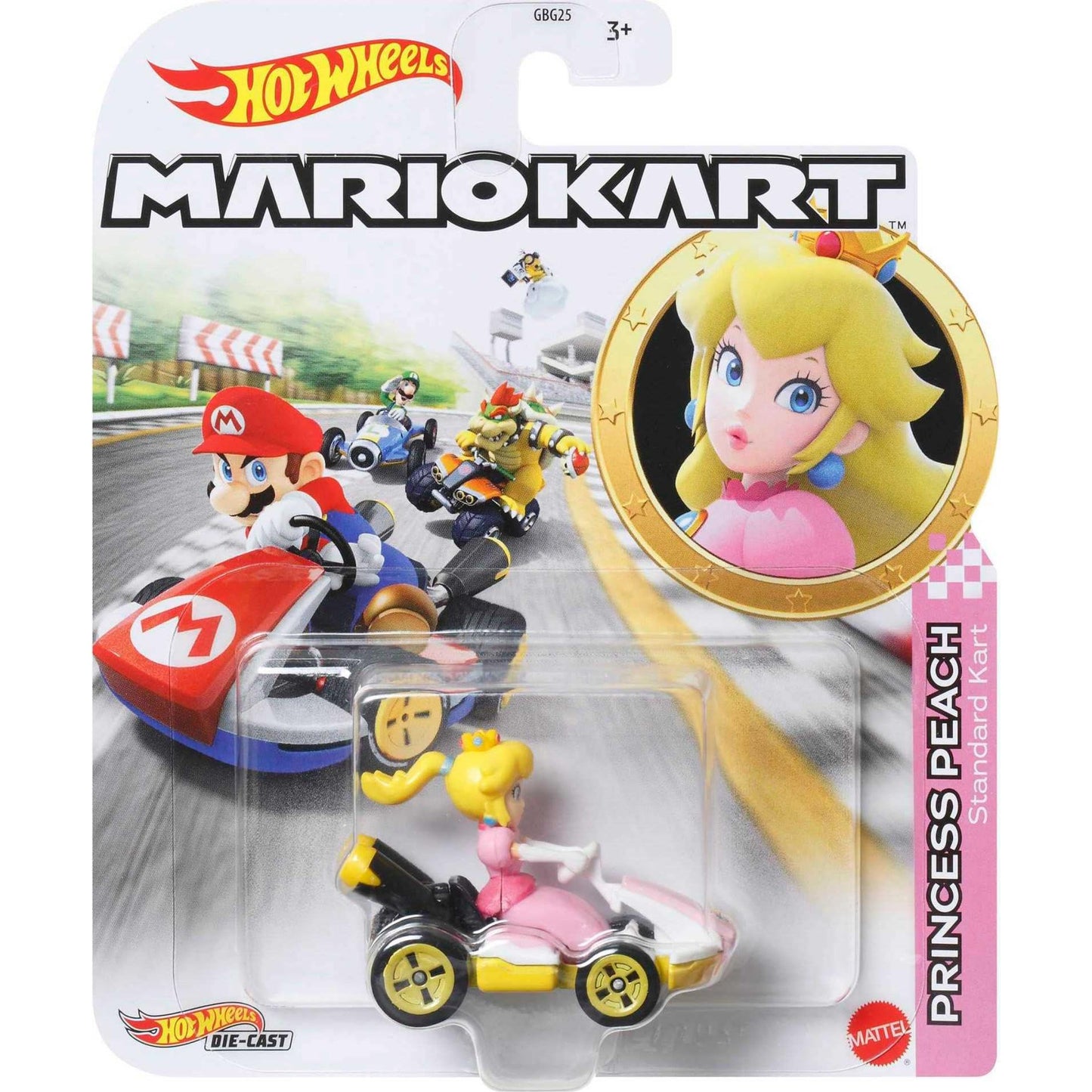 Hot Wheels GBG28 Mario Kart 1:64 Peach Die-Cast Vehicle — Standard Kart