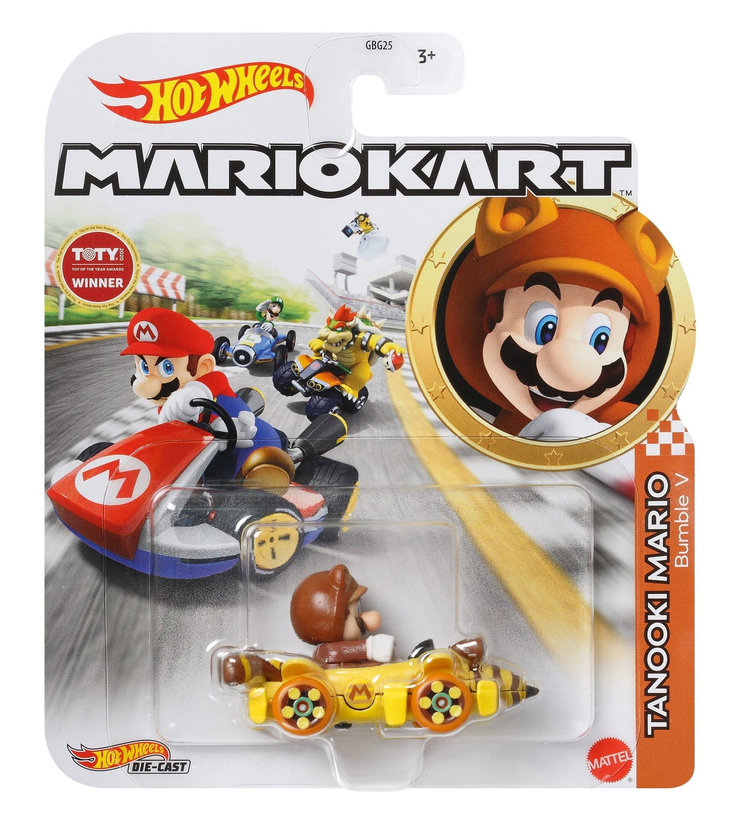 Hot Wheels Mario Kart Tanooki Bumble V Die-Cast – 1:64 Scale (Mattel 2022)