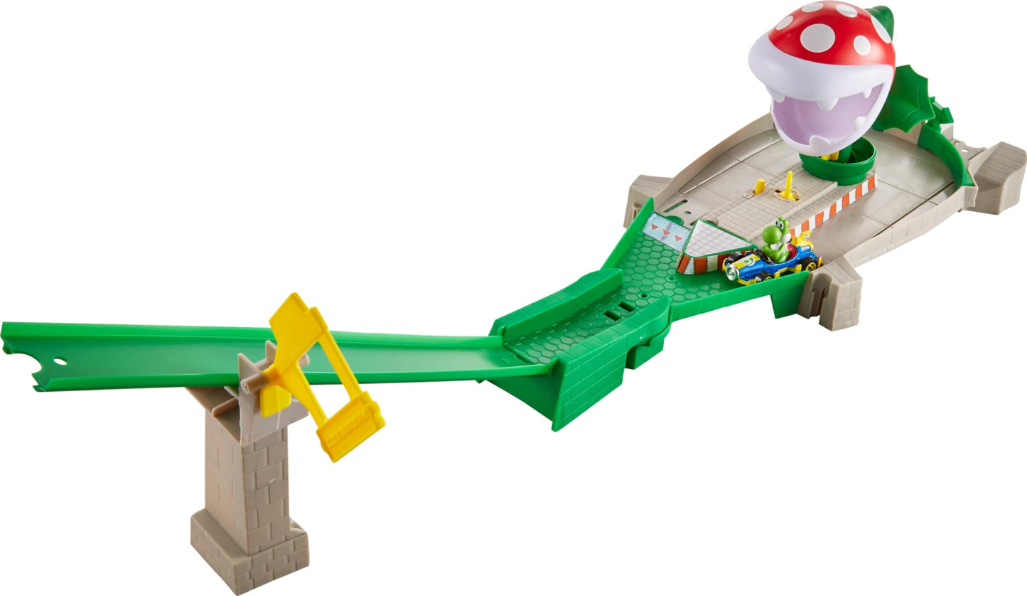 Hot Wheels Mario Kart Track Set & Piranha Plant Slide — First-Appearance Yoshi Kart & Gravity Launcher