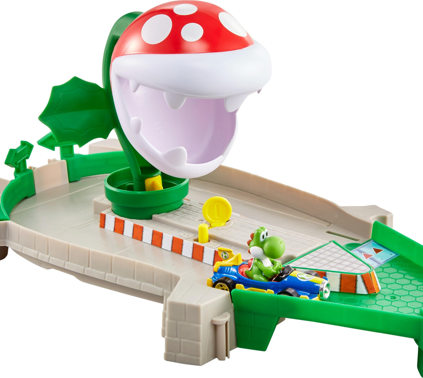 Hot Wheels Mario Kart Track Set & Piranha Plant Slide — First-Appearance Yoshi Kart & Gravity Launcher