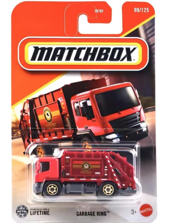Matchbox Garbage King Dump Truck Red 1:64 Diecast – 99/125 | Hot Wheels