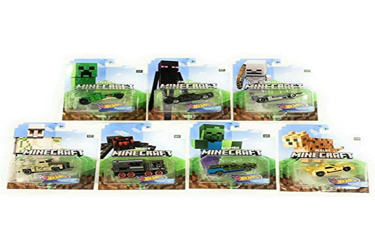 Hot Wheels Minecraft 2020 1:64 Gaming Characters Cars – Complete Set of 7