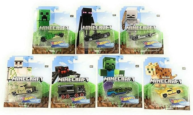 Hot Wheels Minecraft 2020 1:64 Gaming Characters Cars – Complete Set of 7