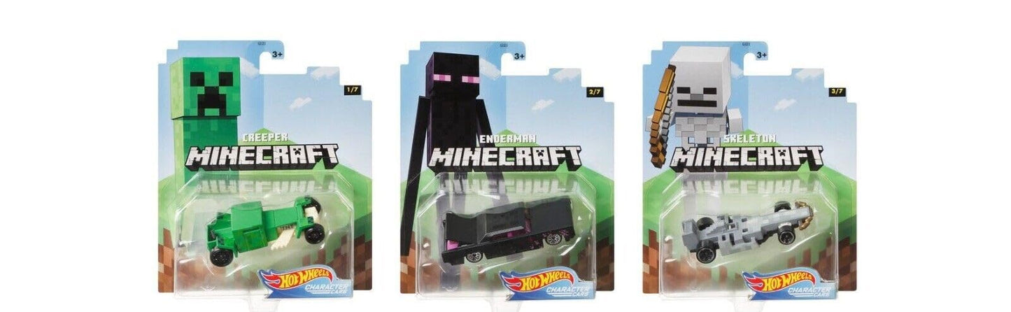 Hot Wheels Minecraft 2020 1:64 Gaming Characters Cars – Complete Set of 7