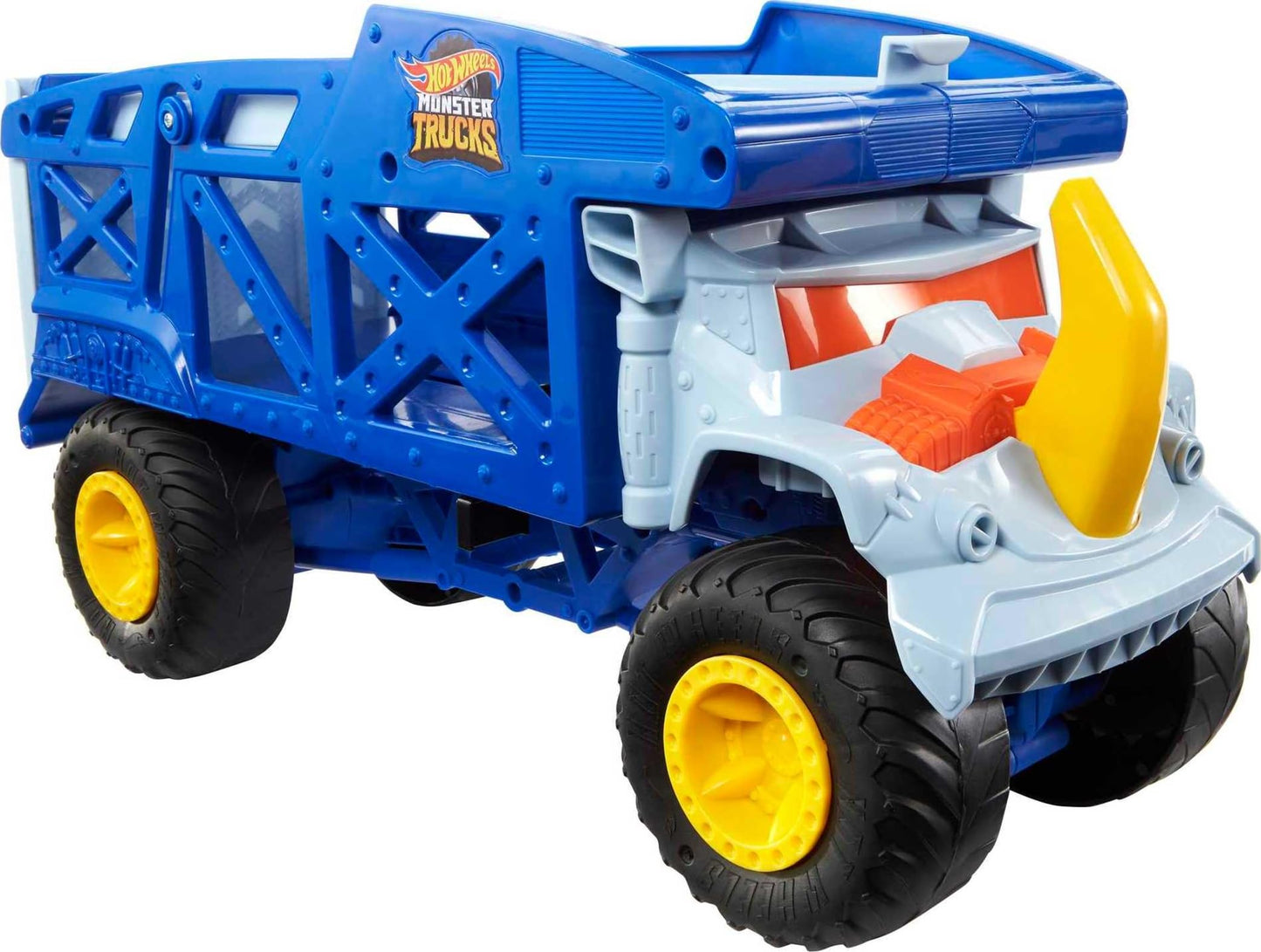 Hot Wheels Monster Trucks Monster Mover Rhino Hauler – Carries 12 Trucks or 32 Cars