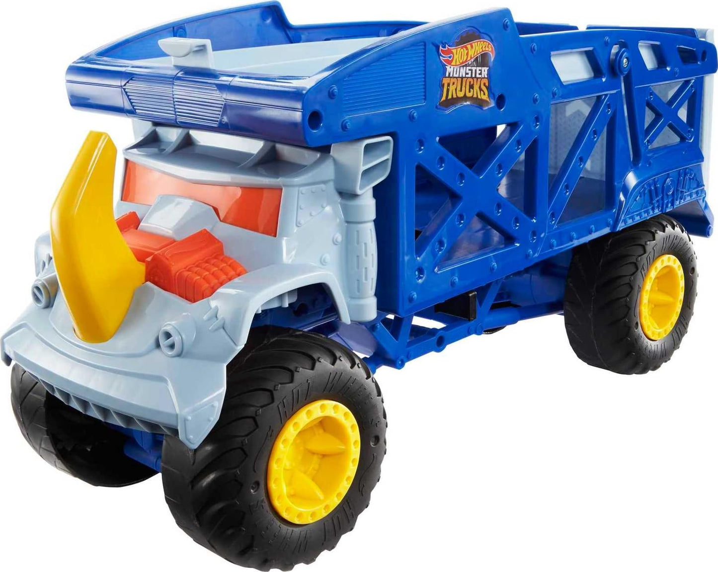 Hot Wheels Monster Trucks Monster Mover Rhino Hauler – Carries 12 Trucks or 32 Cars