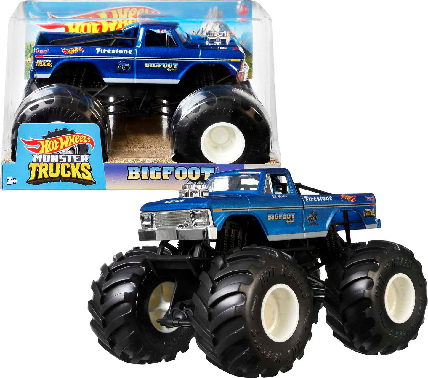 Hot Wheels Monster Trucks: Die-Cast Bigfoot 1:24 Scale – Oversized Play Vehicle for Kids & Collectors