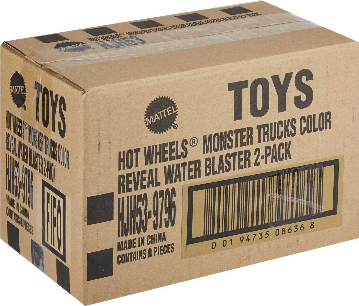 Hot Wheels Monster Trucks Color Reveal 2-Pack with Clip-On Water Tank — Mega Wrex & Race Ace