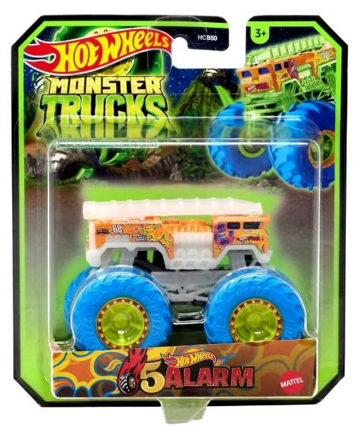 Hot Wheels Monster Trucks Glow in the Dark 1:64 Scale – 5 Alarm
